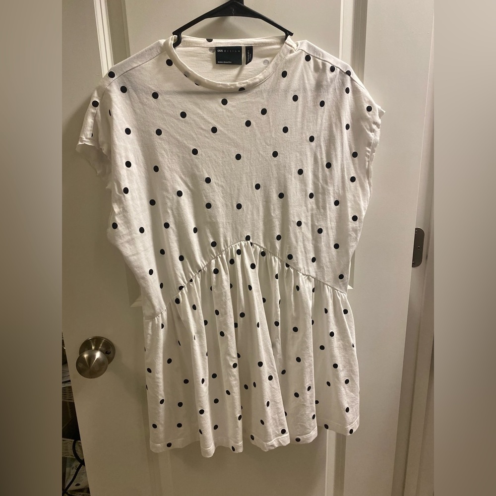ASOS polka dot black and white top